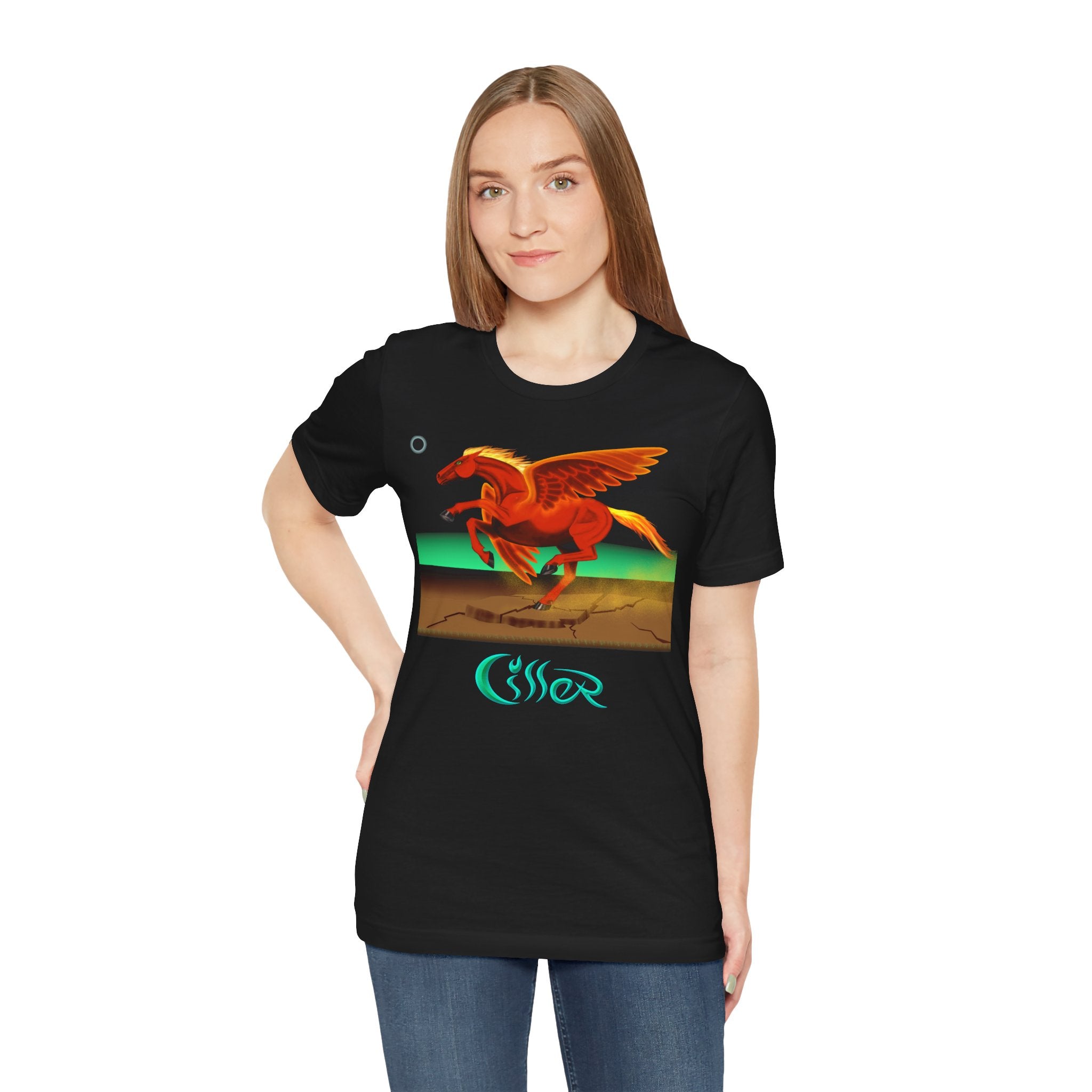 Flying Fire Horse Graphic T‑Shirt